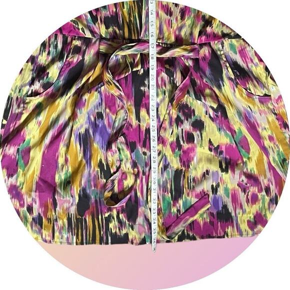 Speed Control Tunic Short Mini Dress Women 3X Plus Yellow Pink Watercolor Print - Picture 9 of 9